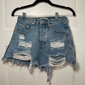 Distressed Denim Shorts